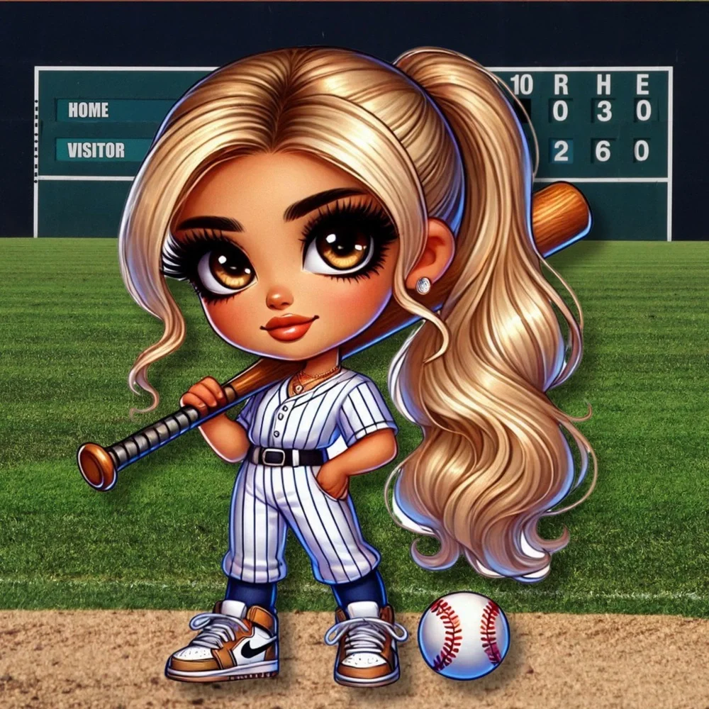 Diamonds & Dugout Divas CutiePie Girls 2026 12 Month Jan-Dec Calendar